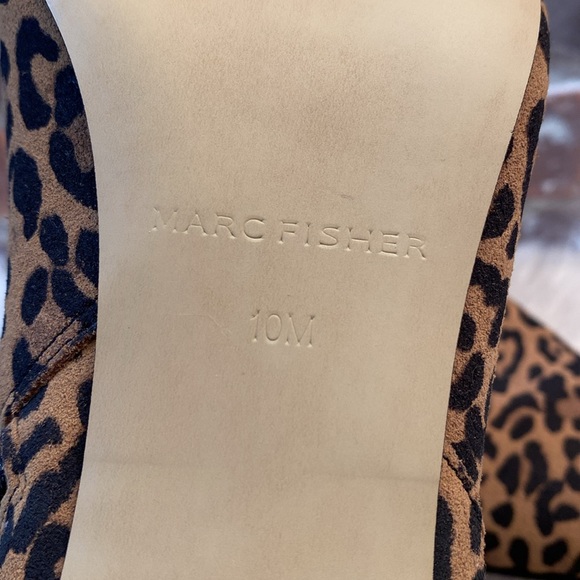 Marc Fisher Client Leopard Print Suede Booties, Size 10M - Picture 14 of 16